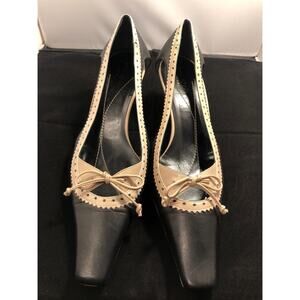 Kate Spade Two Tone Square Toe Oxford Style Heels
